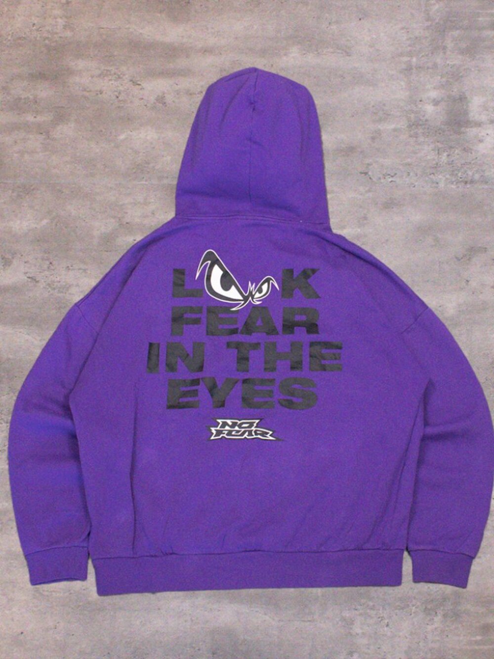 Vintage VTG Y2K 2000's 00's No Fear Look Fear In The Eye's Purple Hoodie